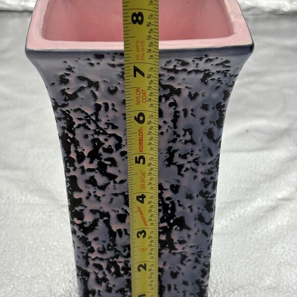 VTG McCoy‎ Pottery Vase Pink Black Speckled Ceramic Mid-Century Modern Signed - Picture 6 of 14